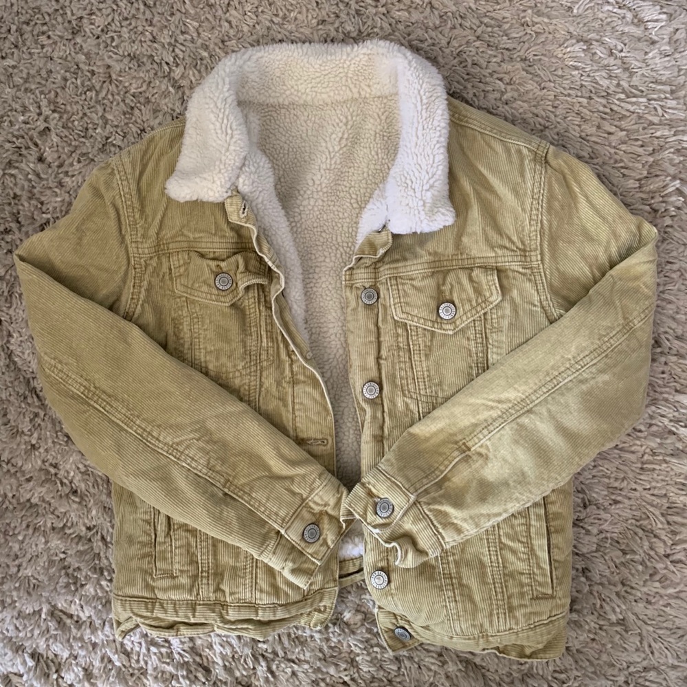 BRANDY MELVILLE CORDUROY SHERPA JACKET